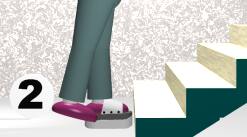 das Bein ohne Treppenboy in der Luft