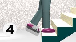 der Treppenboy an dem anderen Bein in der Luft